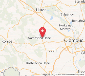 Map of Loučany, Olomoucký