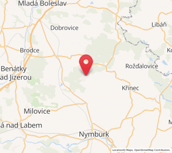 Map of Loucen, Central Bohemia