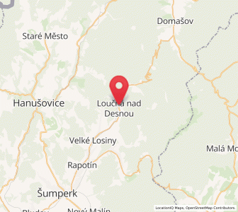 Map of Loucna nad Desnou, Olomoucký