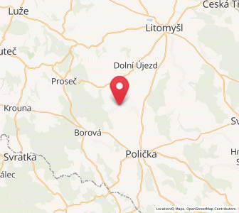 Map of Lubná, Pardubický