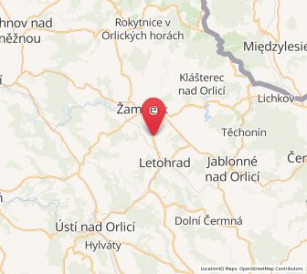 Map of Lukavice, Pardubický