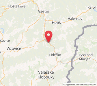 Map of Lužná, Zlín