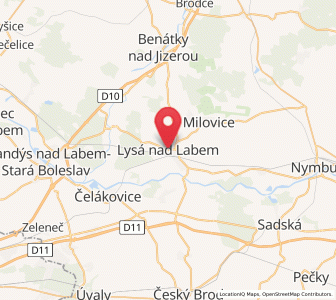 Map of Lissa an der Elbe, Central Bohemia
