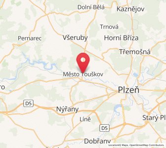 Map of Tuschkau Stadt, Plzeň Region