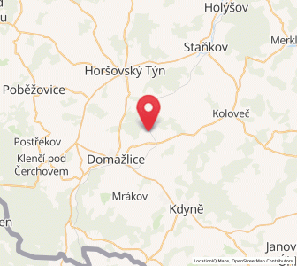 Map of Milavče, Plzeň Region