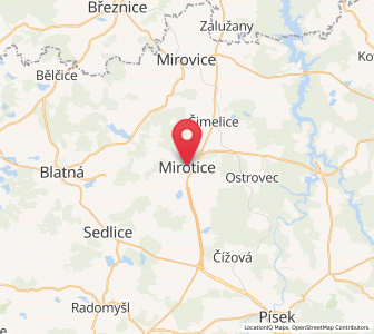 Map of Mirotitz, Jihočeský kraj