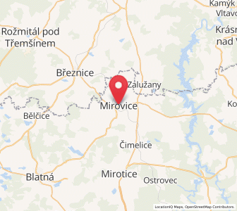 Map of Mirovice, Jihočeský kraj