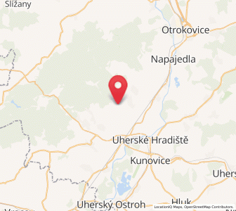 Map of Modrá, Zlín