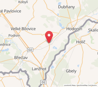 Map of Moravská Nová Ves, South Moravian