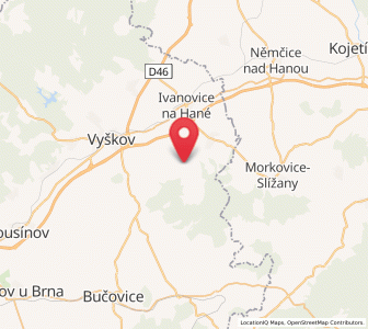 Map of Moravské Málkovice, South Moravian