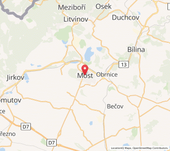 Map of Brüx, Ústecký kraj