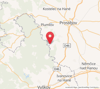 Map of Myslejovice, Olomoucký