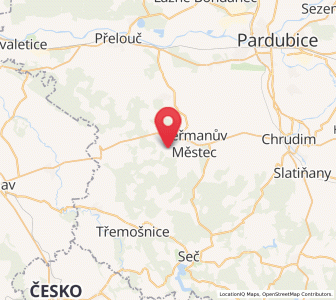Map of Načešice, Pardubický