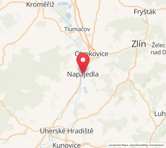 Map of Napajedla, Zlín