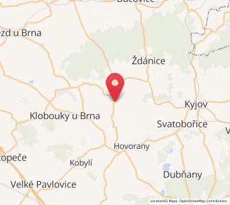Map of Násedlovice, South Moravian