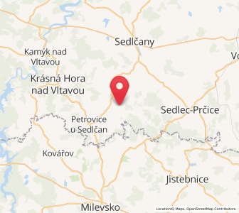 Map of Nechvalice, Central Bohemia