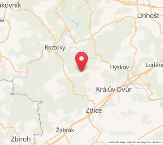 Map of Nový Jáchymov, Central Bohemia