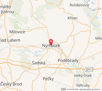 Map of Neuenberg, Central Bohemia
