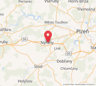 Map of Nürschan, Plzeň Region