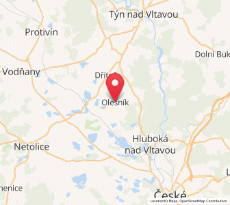 Map of Olešník, Jihočeský kraj