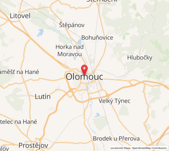 Map of Olmütz, Olomoucký