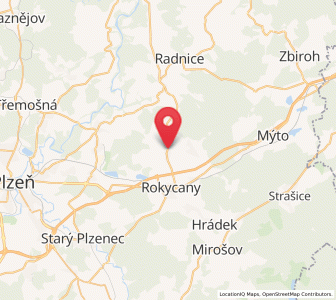 Map of Osek, Plzeň Region