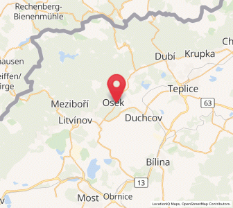 Map of Osek, Ústecký kraj