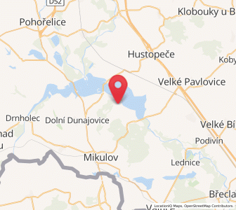 Map of Pavlov u Dolních Věstonic, South Moravian