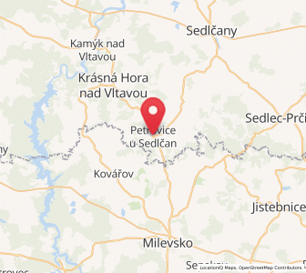 Map of Petrovice, Central Bohemia