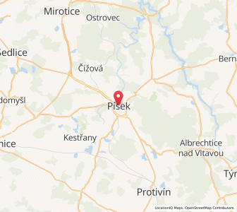 Map of Písek, Jihočeský kraj