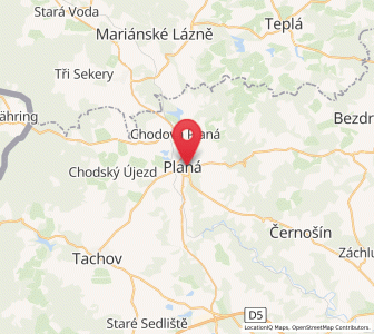 Map of Planá u Mariánských Lázní, Plzeň Region