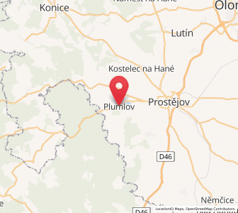 Map of Plumlov, Olomoucký