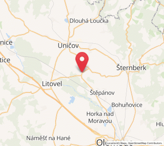 Map of Pňovice, Olomoucký