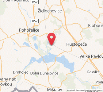 Map of Pouzdřany, South Moravian
