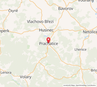 Map of Prachatitz, Jihočeský kraj