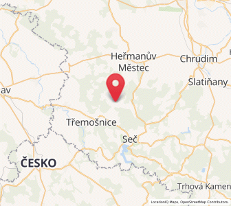 Map of Prachovice, Pardubický