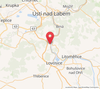 Map of Prackovice nad Labem, Ústecký kraj