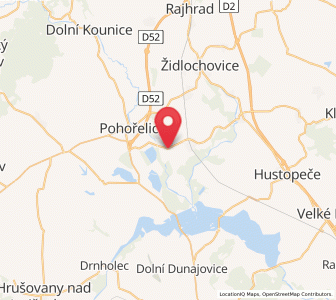 Map of Přibice, South Moravian