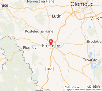 Map of Prossnitz, Olomoucký