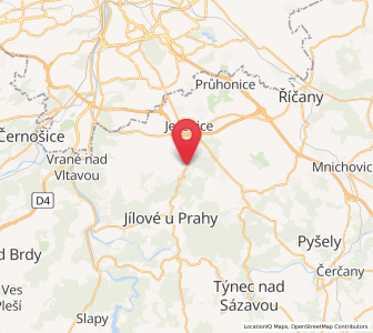 Map of Psáry, Central Bohemia