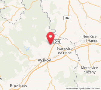 Map of Pustiměř, South Moravian