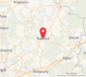 Map of Radnice, Plzeň Region