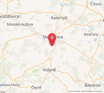 Map of Radošovice, Jihočeský kraj