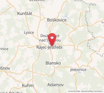 Map of Rájec-Jestřebí, South Moravian