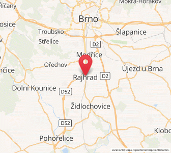 Map of Rajhrad, South Moravian