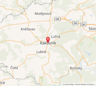 Map of Rakonitz, Central Bohemia