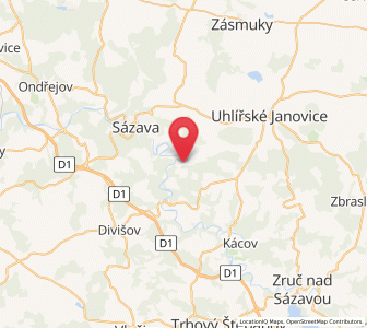 Map of Rataje nad Sázavou, Central Bohemia