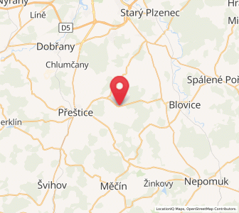 Map of Řenče, Plzeň Region