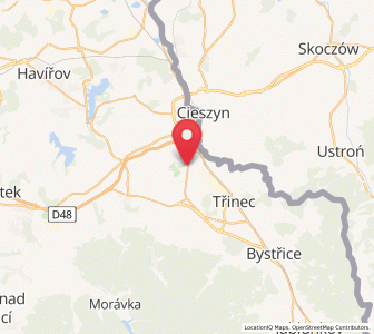 Map of Ropice, Moravskoslezský