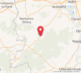 Map of Roštín, Zlín
